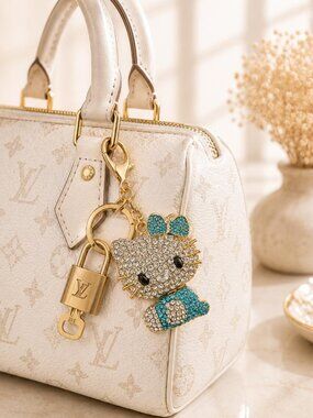 Louis Vuitton Authentic Gold Padlock 🔑 Unbranded Stylish Hello Kitty Charm